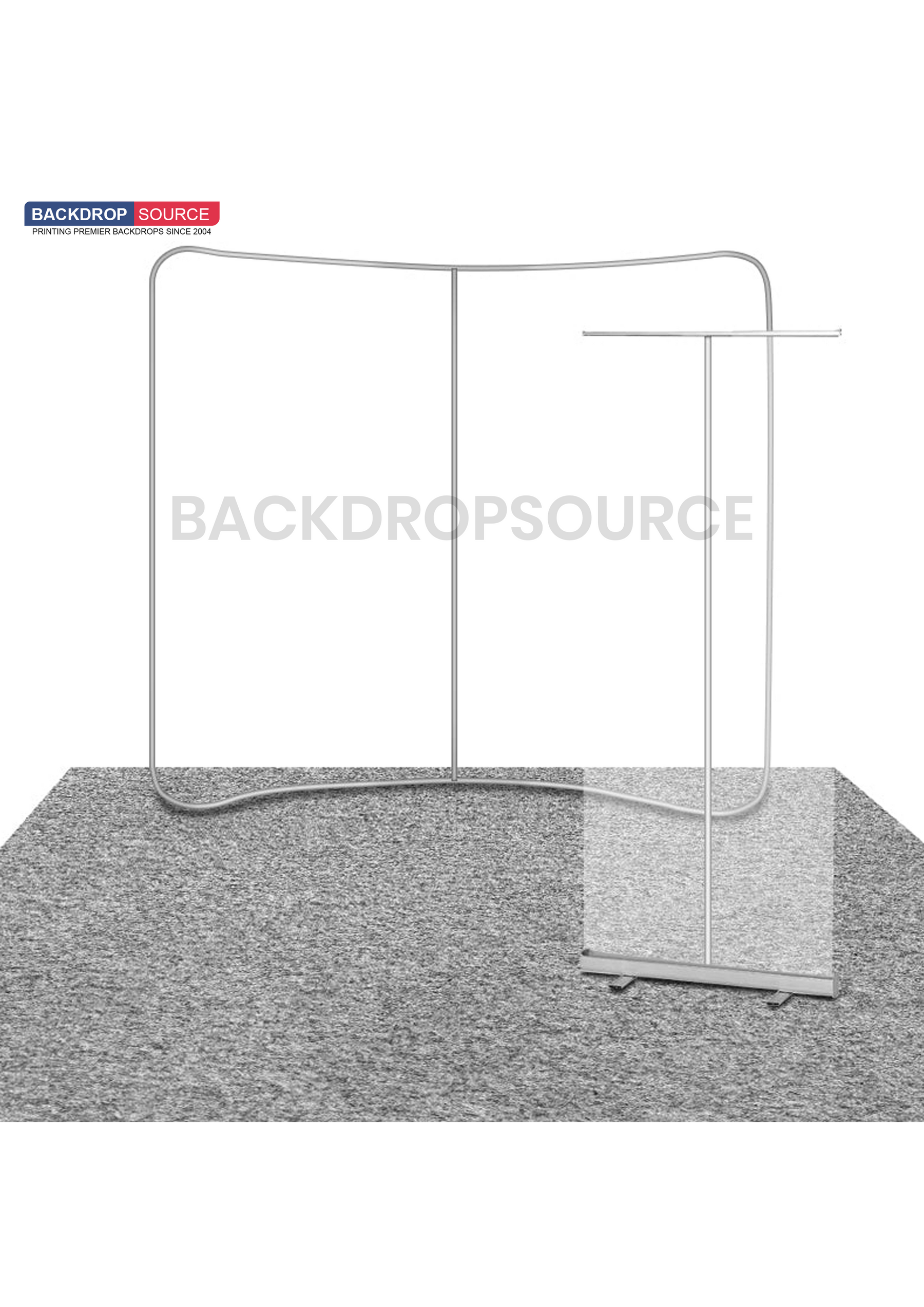 3m x 3m Messestand-Set mit Rückwand und Roll-up-Bannerständer