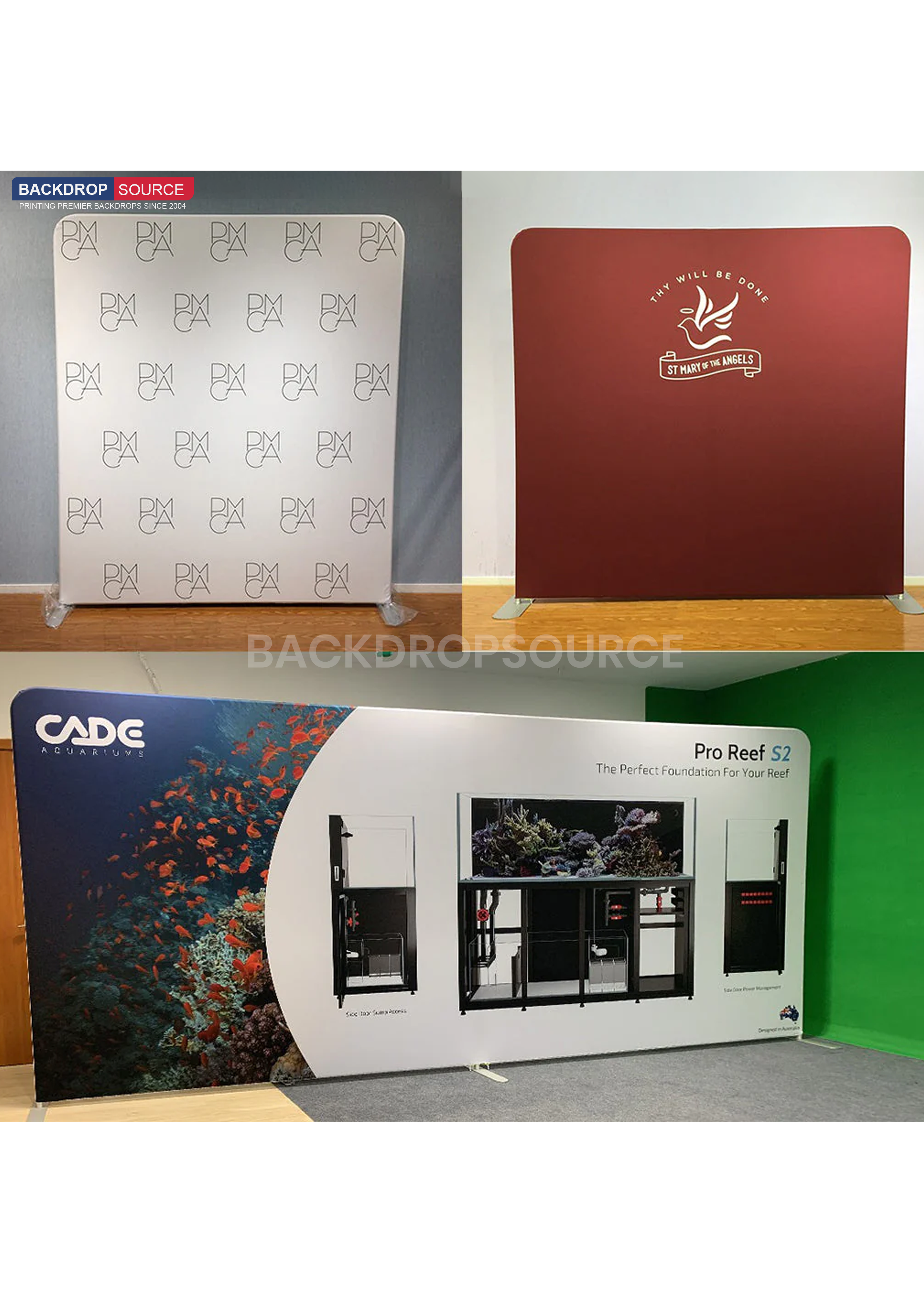 Small Portable Straight Fabric Backdrop - 3m W x 0.9m H