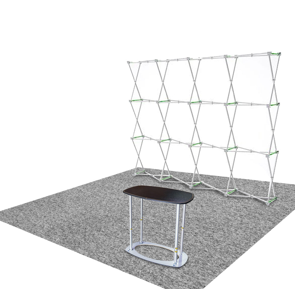 Gerades 3m x 3m Popup-Exhibit-Pro-3-in-1-Displayset mit Illume-Leuchten