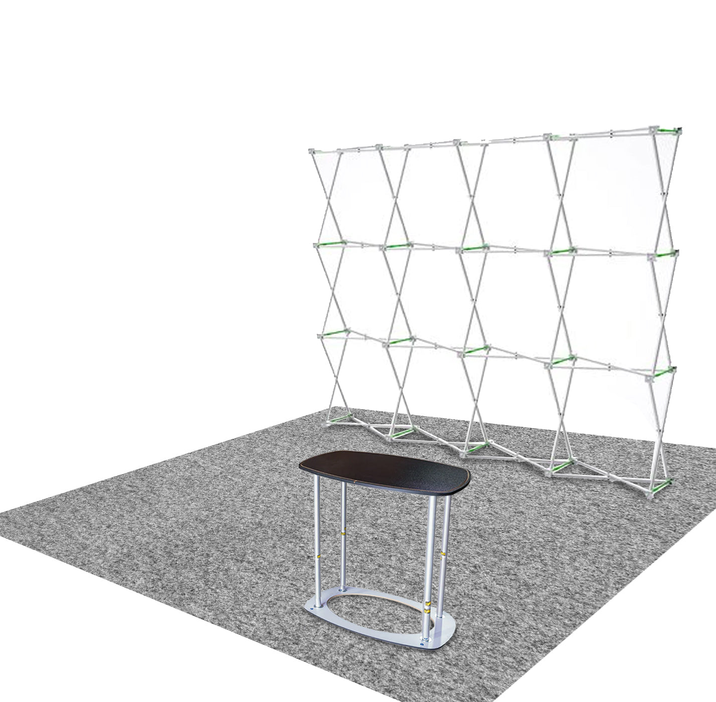 Gerades 3m x 3m Popup-Exhibit-Pro-3-in-1-Displayset mit Illume-Leuchten