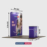 Gerades 3m x 3m Exhibit-Pro-3-in-1-Displayset mit stabilem Podestkoffer