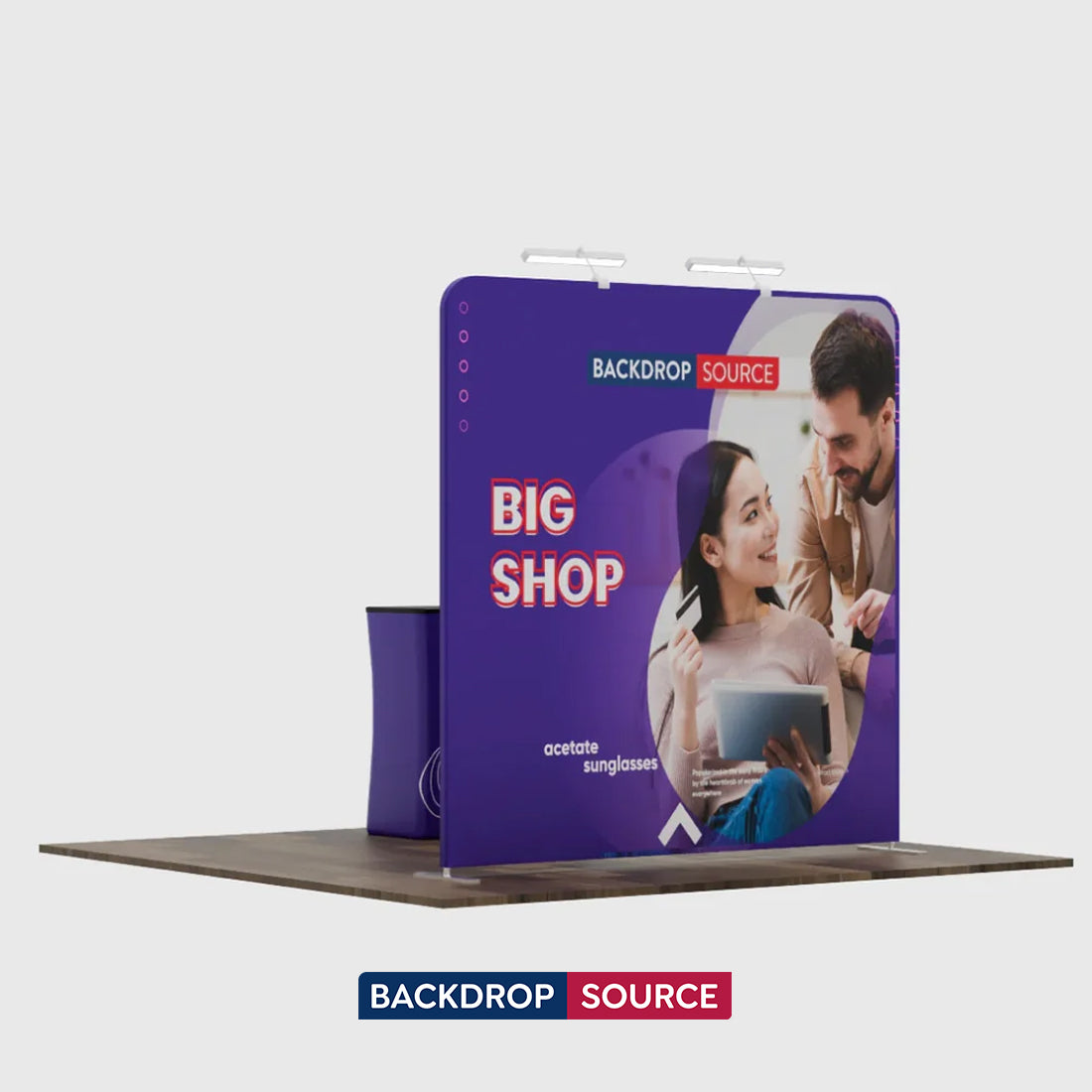 Gerades 3m x 3m Exhibit-Pro-3-in-1-Displayset mit stabilem Podestkoffer