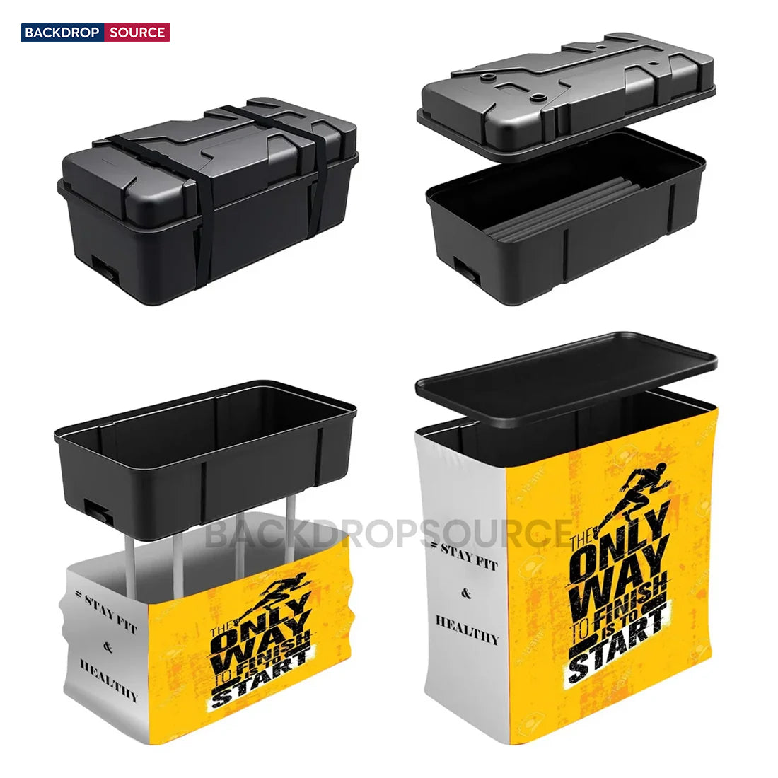 Gerades 3m x 3m Exhibit-Pro-3-in-1-Displayset mit stabilem Podestkoffer