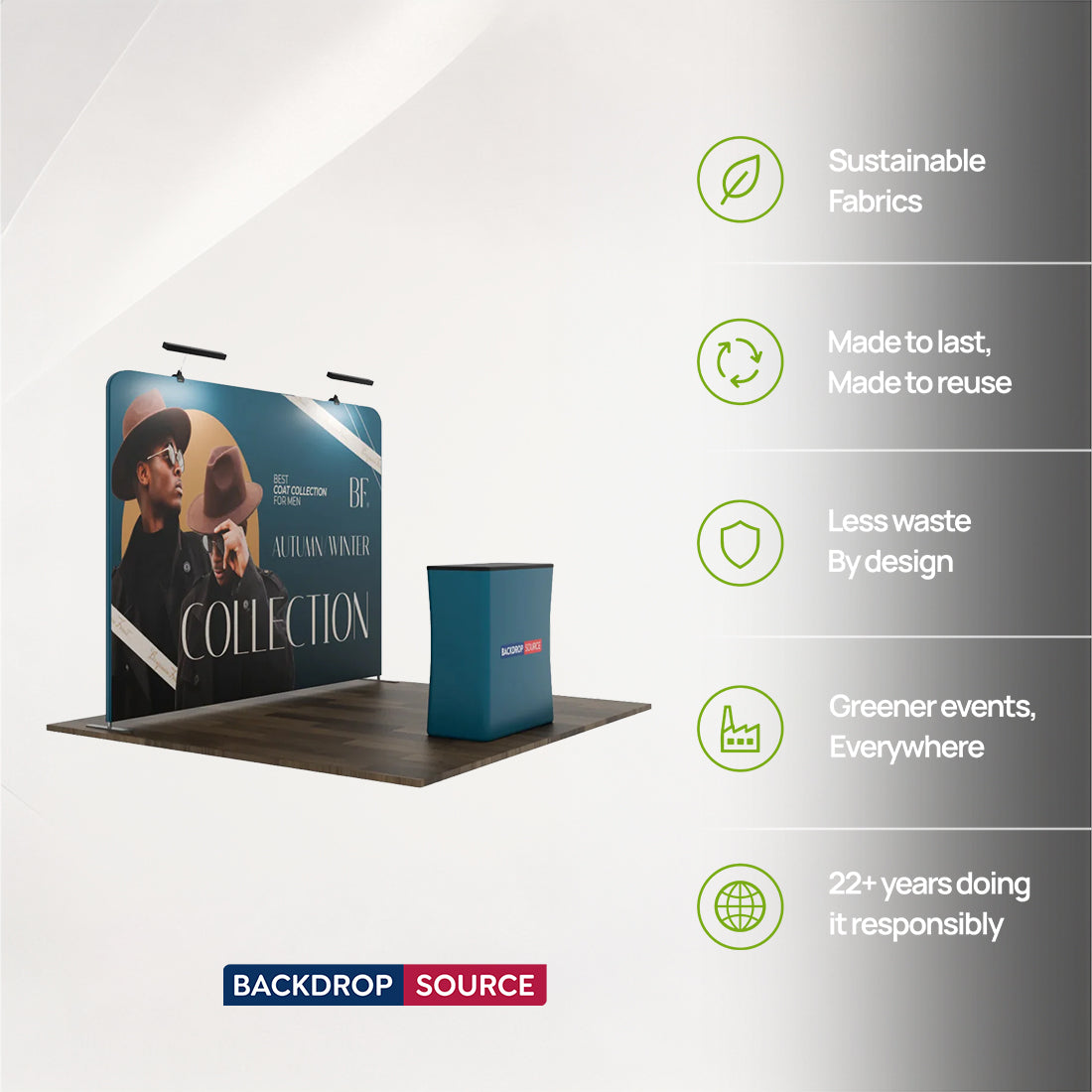 Gerades 3m x 3m Exhibit-Pro-3-in-1-Displayset mit Illume-Leuchten