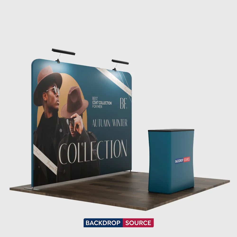 Gerades 3m x 3m Exhibit-Pro-3-in-1-Displayset mit Illume-Leuchten