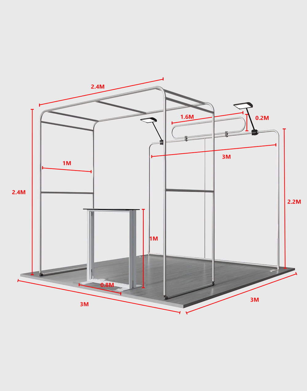 Tragbare Messedisplaywand 3m x 3m – Modell 29
