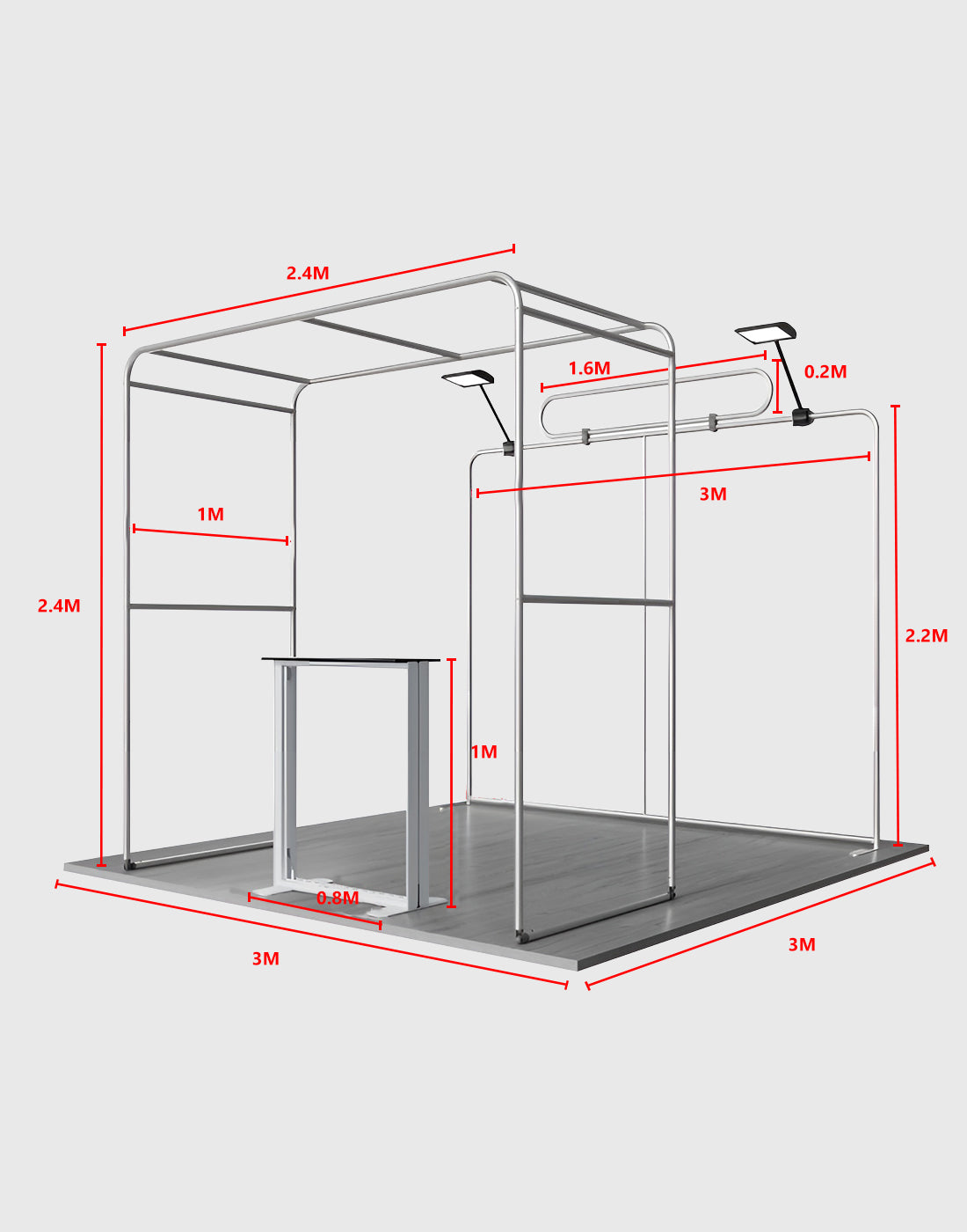 Tragbare Messedisplaywand 3m x 3m – Modell 29