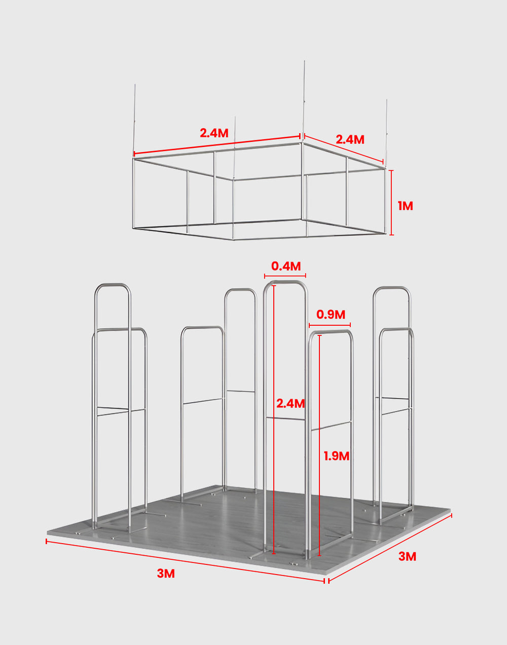 Tragbare Messedisplaywand 3m x 3m – Modell 36