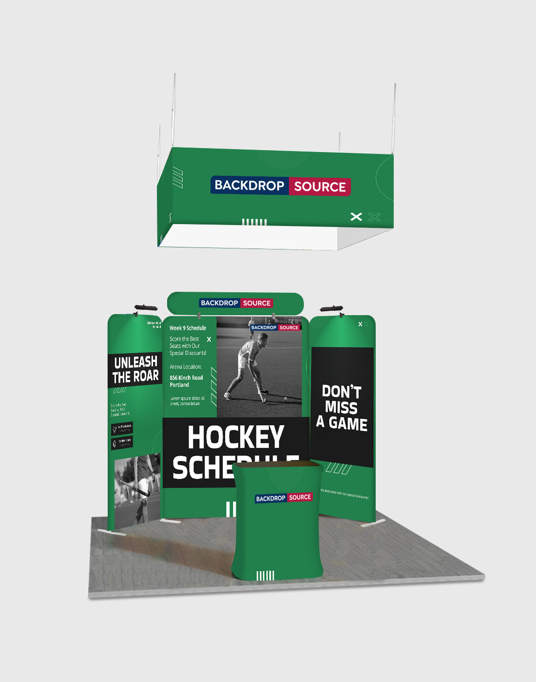 Tragbare Messedisplaywand 3m x 3m – Modell 32