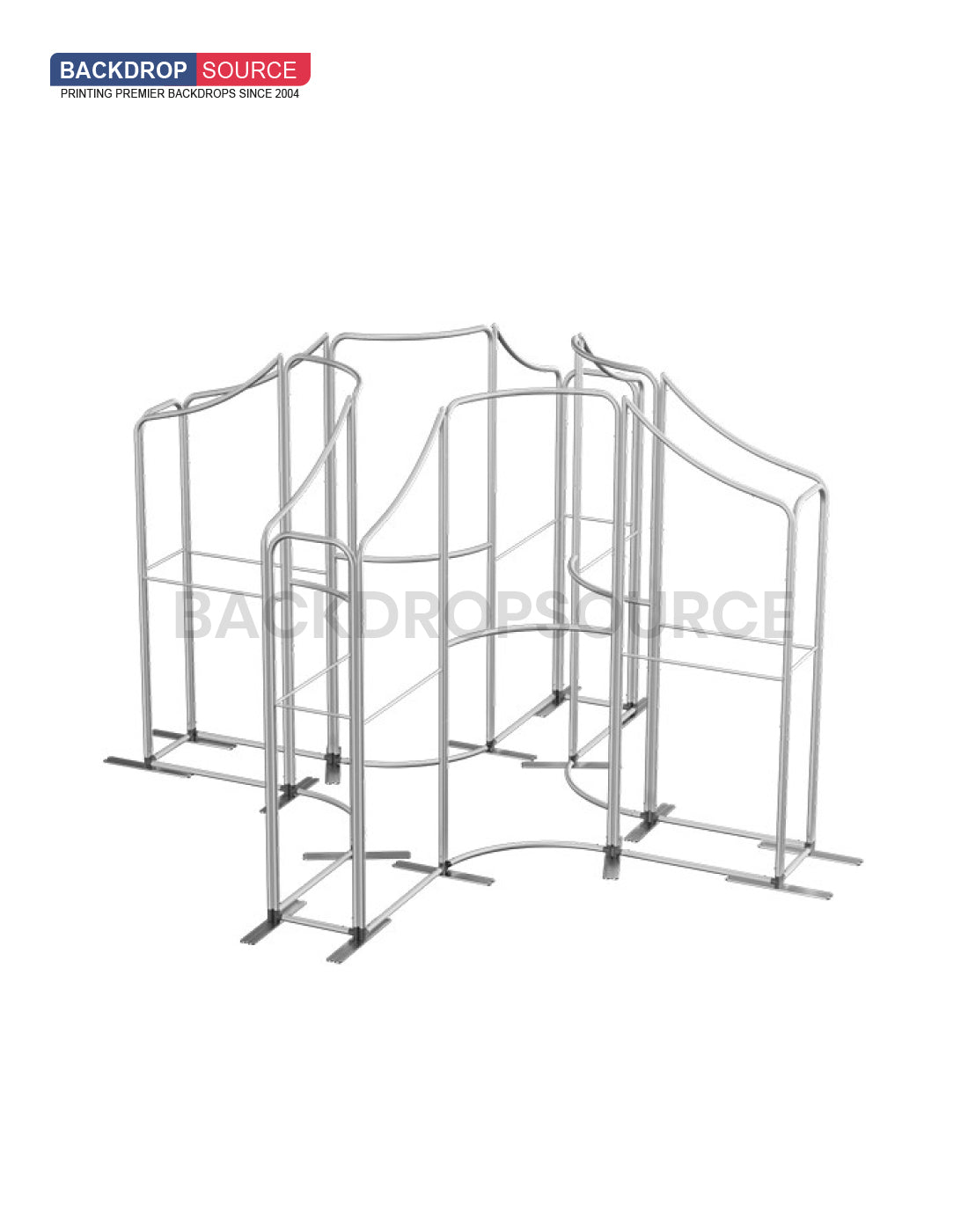 Magnetisches Stoff-Messestandsystem – Modell 4 (4m x 4m)