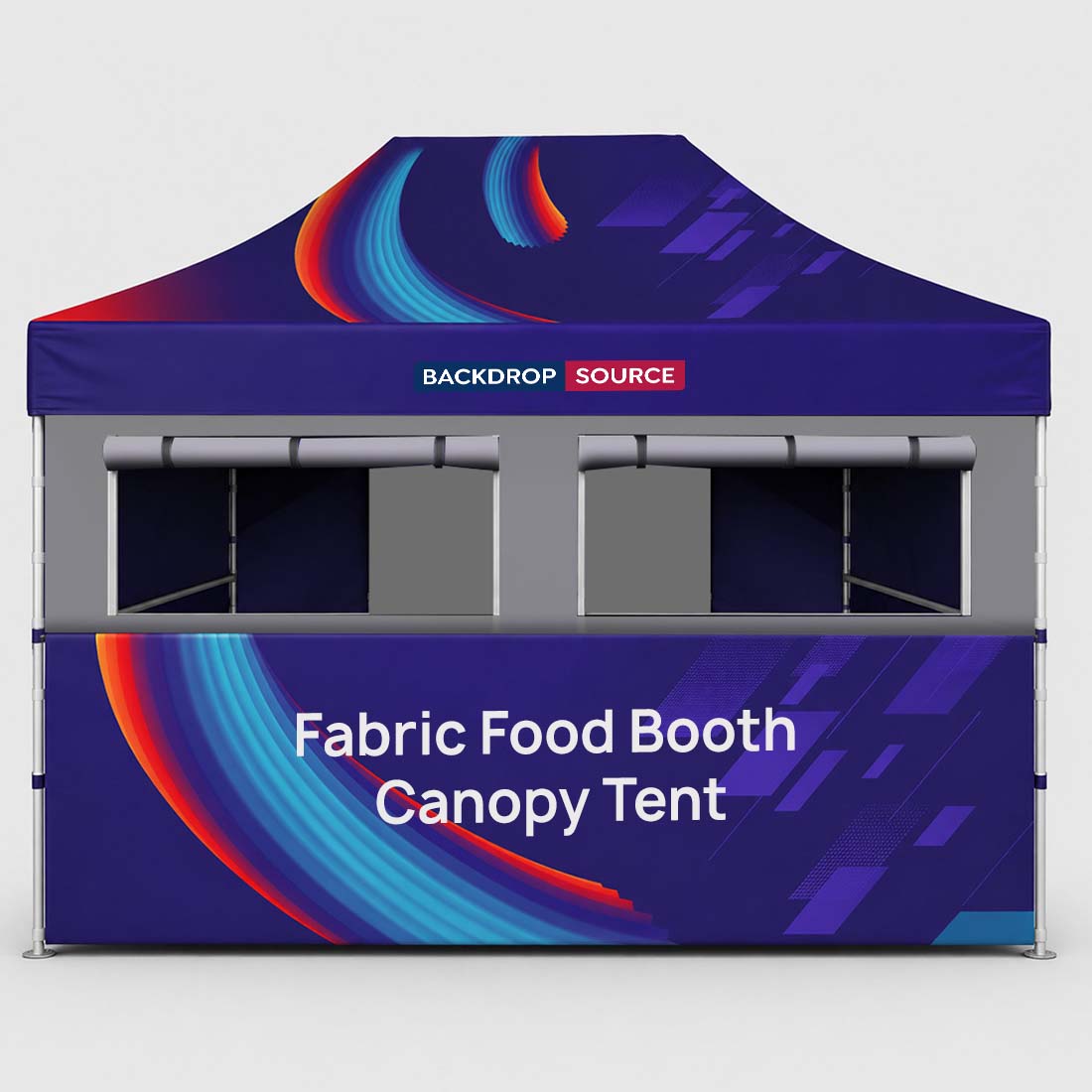 Stoff-Überdachungszelt für einen 4.5m x 3m großen Food-Messestand