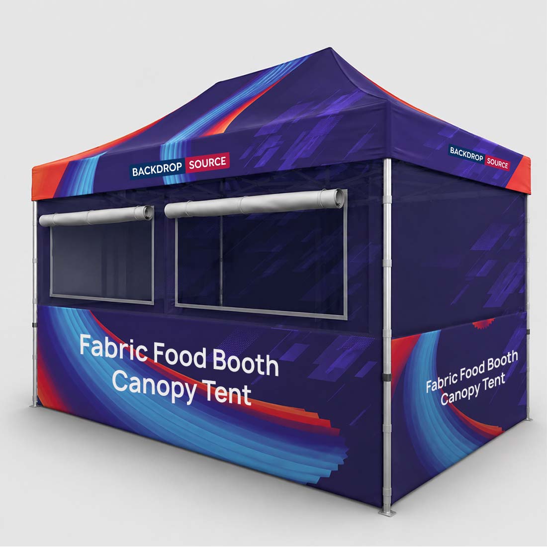 Stoff-Überdachungszelt für einen 4.5m x 3m großen Food-Messestand