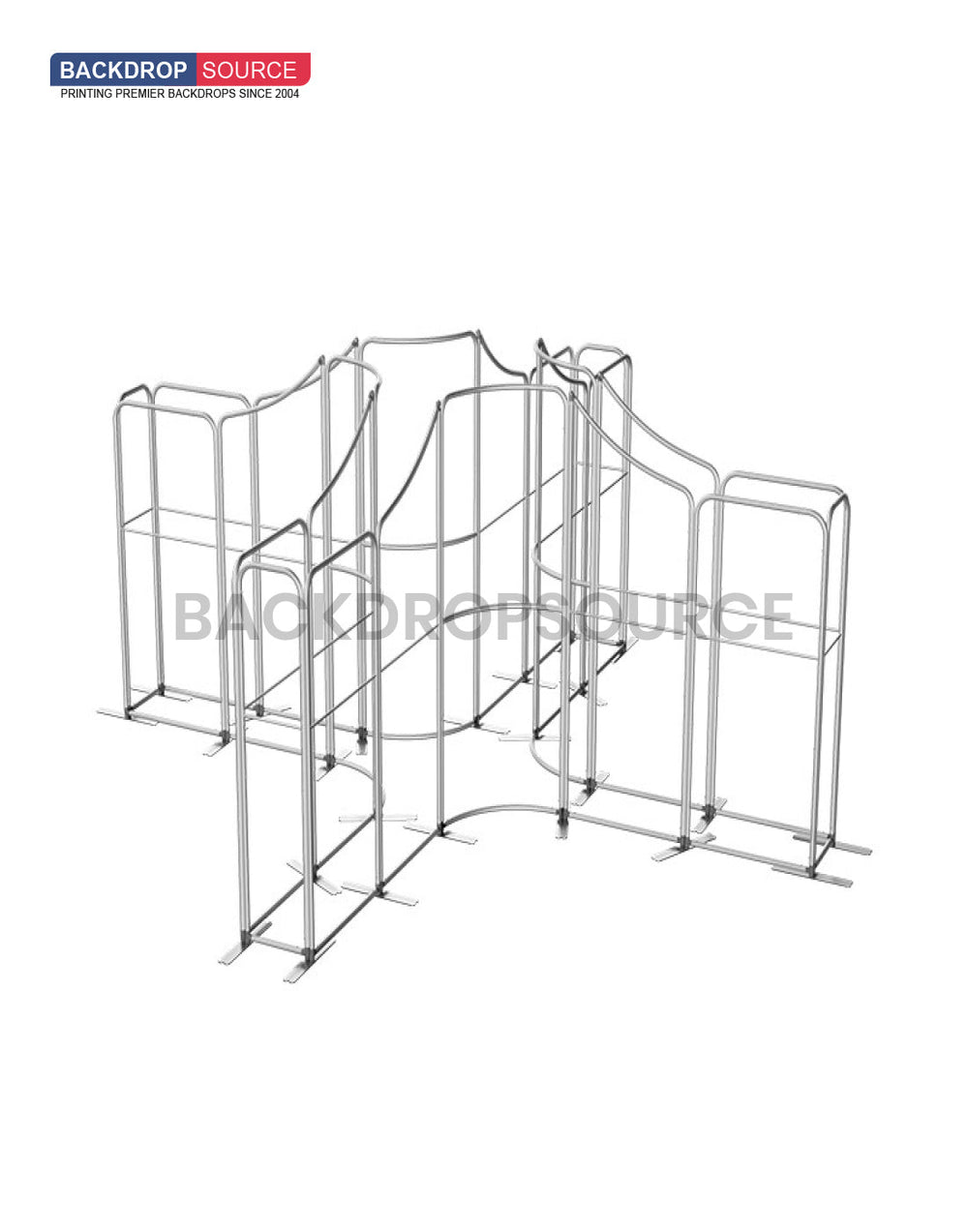 Magnetisches Stoff-Messestandsystem – Modell 4 (5m x 5m)
