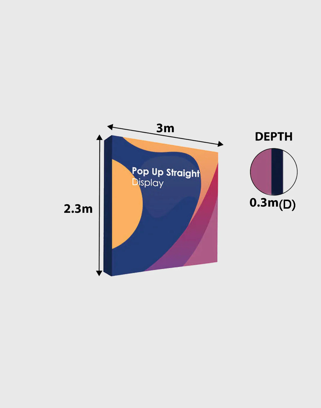 Gerades 3m x 3m Popup-Exhibit-Pro-3-in-1-Displayset mit Illume-Leuchten
