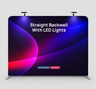 Hochwertige gerade Stoffwand mit LED-Strahlern