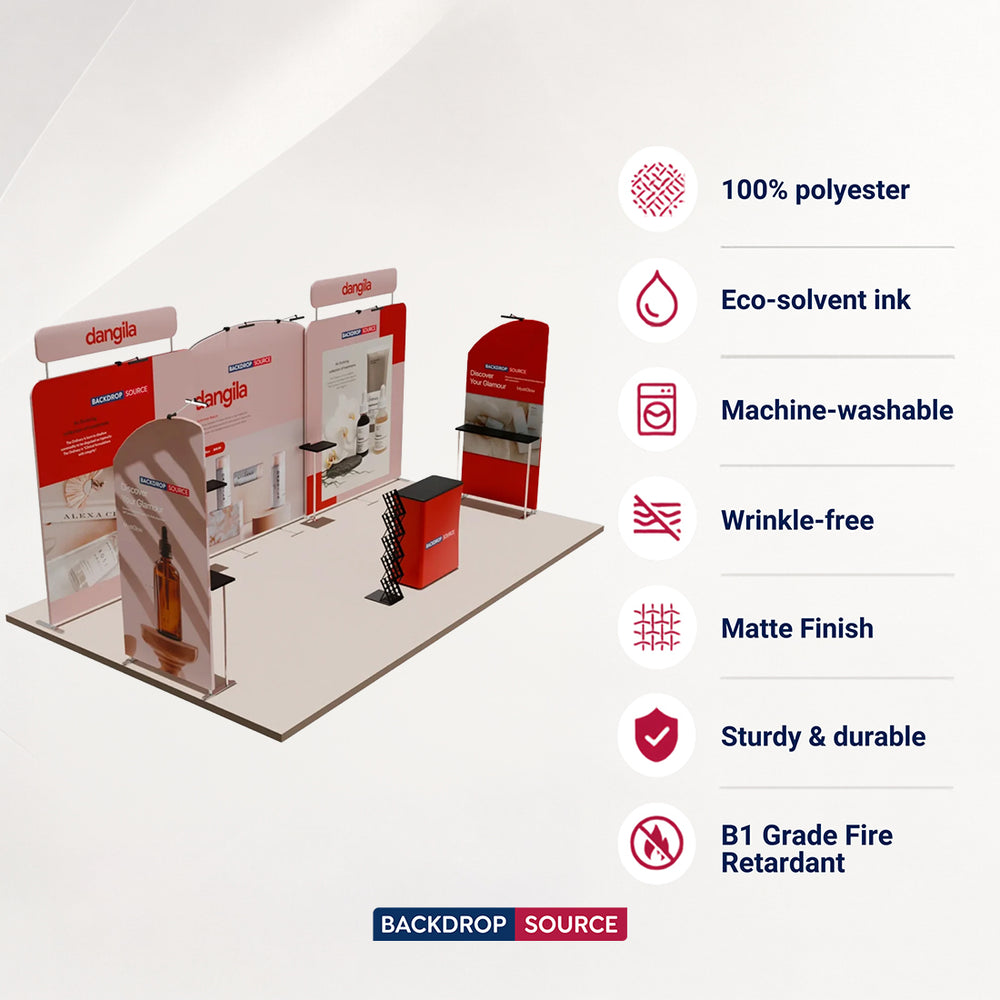 6m Straight Backdrop with Round Top Exhibition Kit