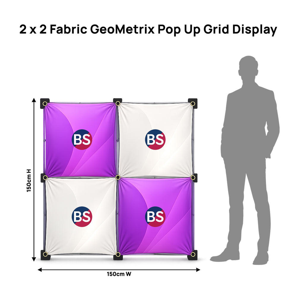 2 x 2 Stoff-GeoMetrix-Pop-up-Rasterdisplay