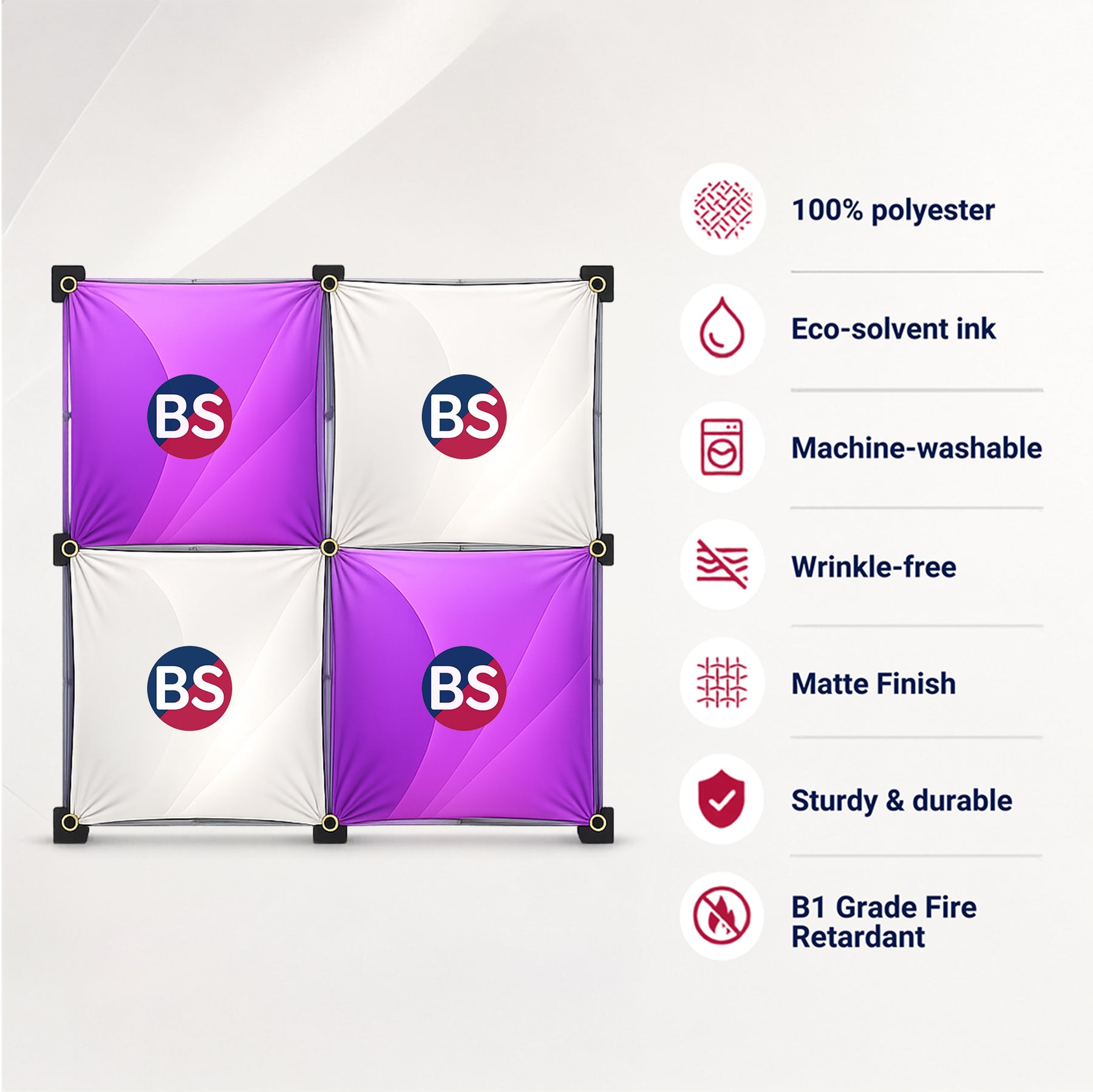2 x 2 Stoff-GeoMetrix-Pop-up-Rasterdisplay
