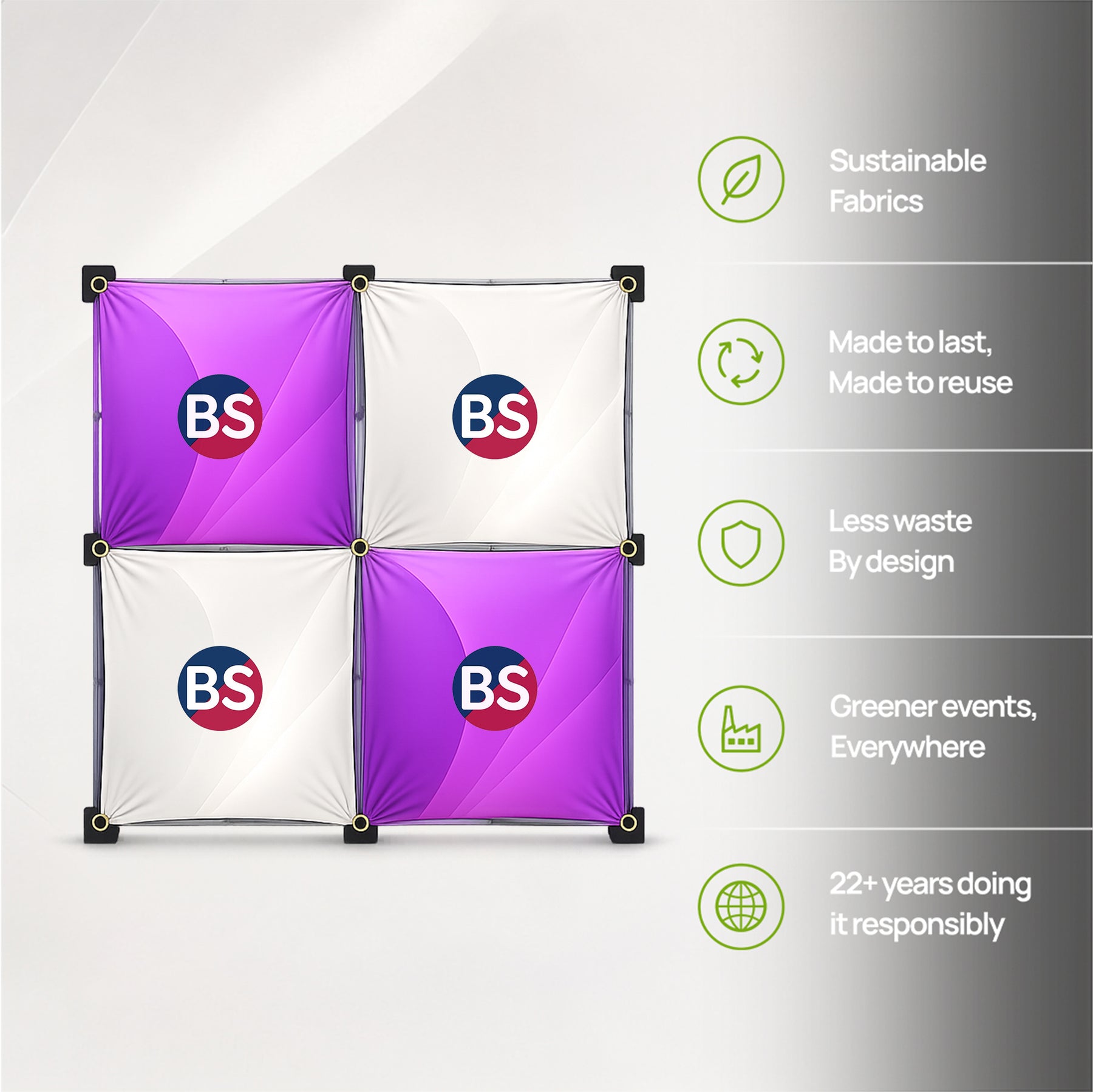 2 x 2 Stoff-GeoMetrix-Pop-up-Rasterdisplay