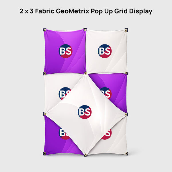 2 x 3 Stoff-GeoMetrix-Pop-up-Rasterdisplay