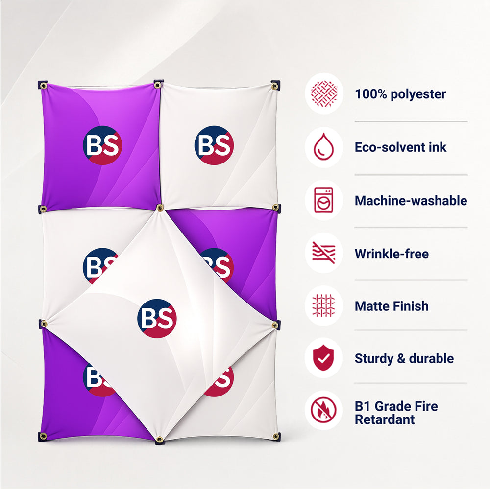 2 x 3 Stoff-GeoMetrix-Pop-up-Rasterdisplay
