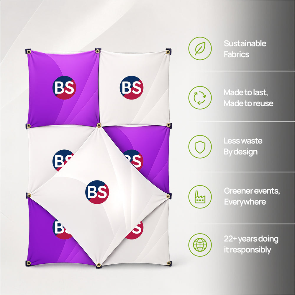 2 x 3 Stoff-GeoMetrix-Pop-up-Rasterdisplay