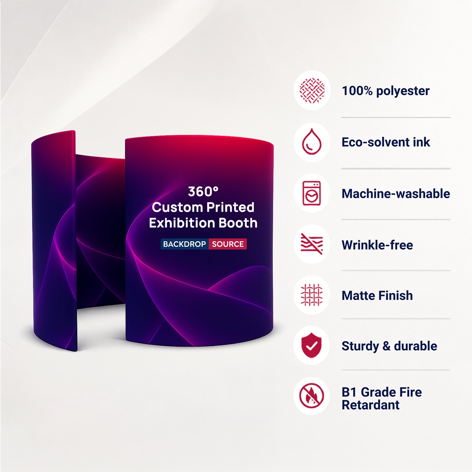 360° individuell bedruckter Messestand