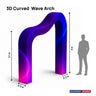 3D-Spannstoff-Hintergrund mit geschwungenem Wellenbogen