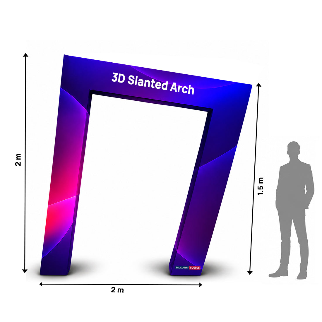 3D-Spannstoffdisplaywand mit schrägem Bogen