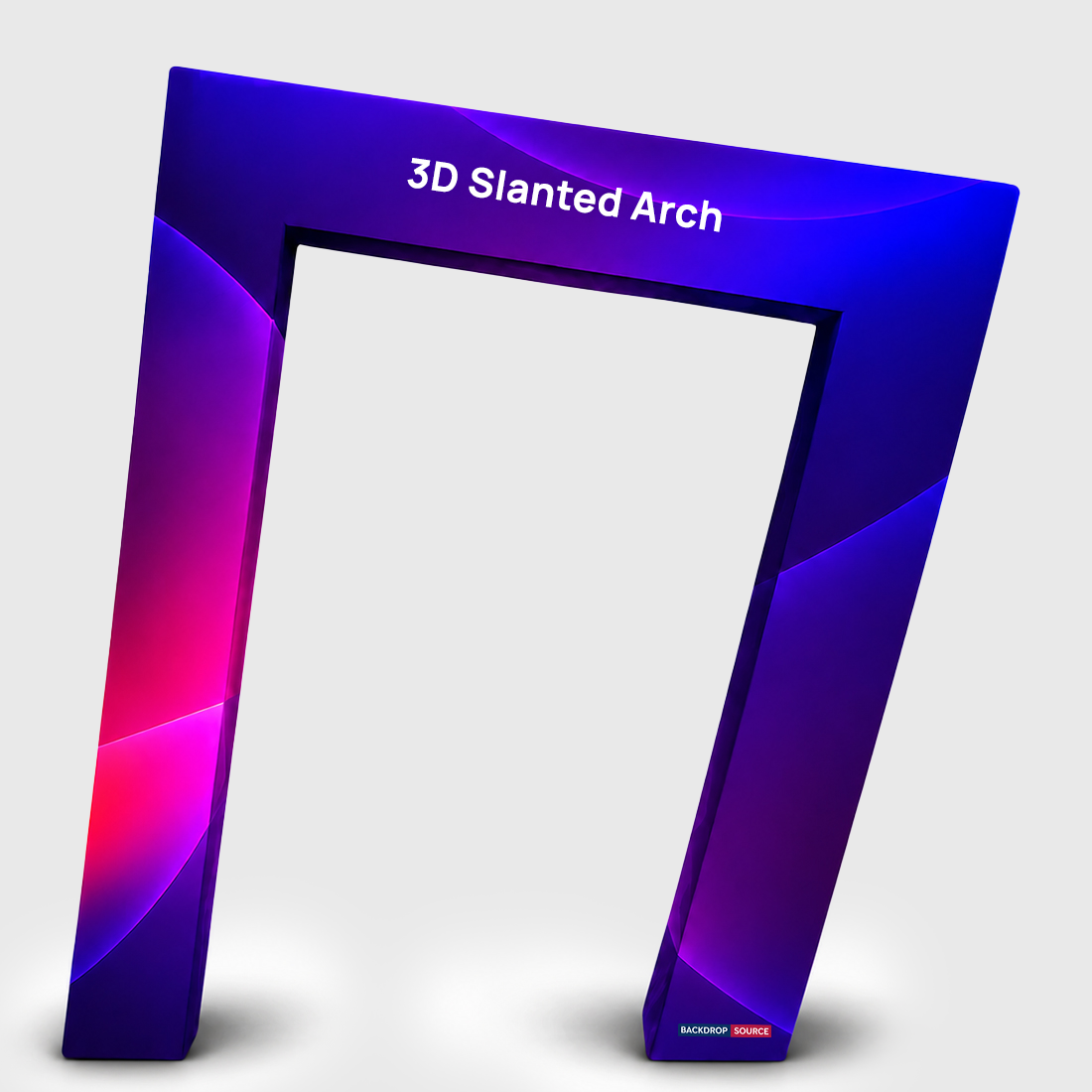3D-Spannstoffdisplaywand mit schrägem Bogen
