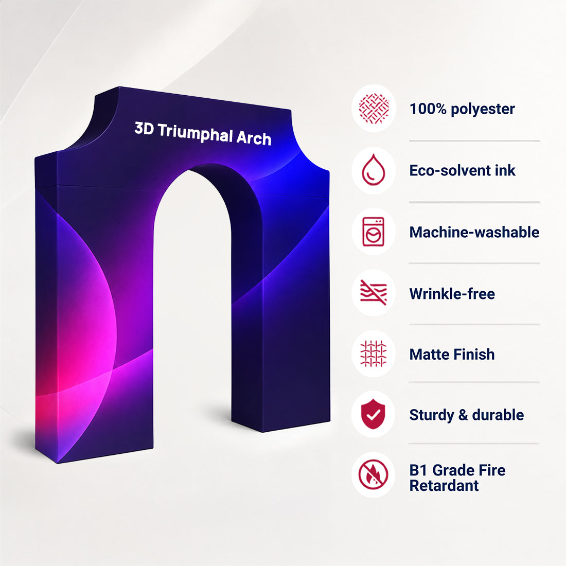 3D-Spannstoff-Hintergrund in Form eines Triumphbogens