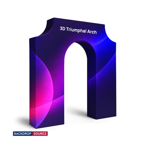 3D-Spannstoff-Hintergrund in Form eines Triumphbogens