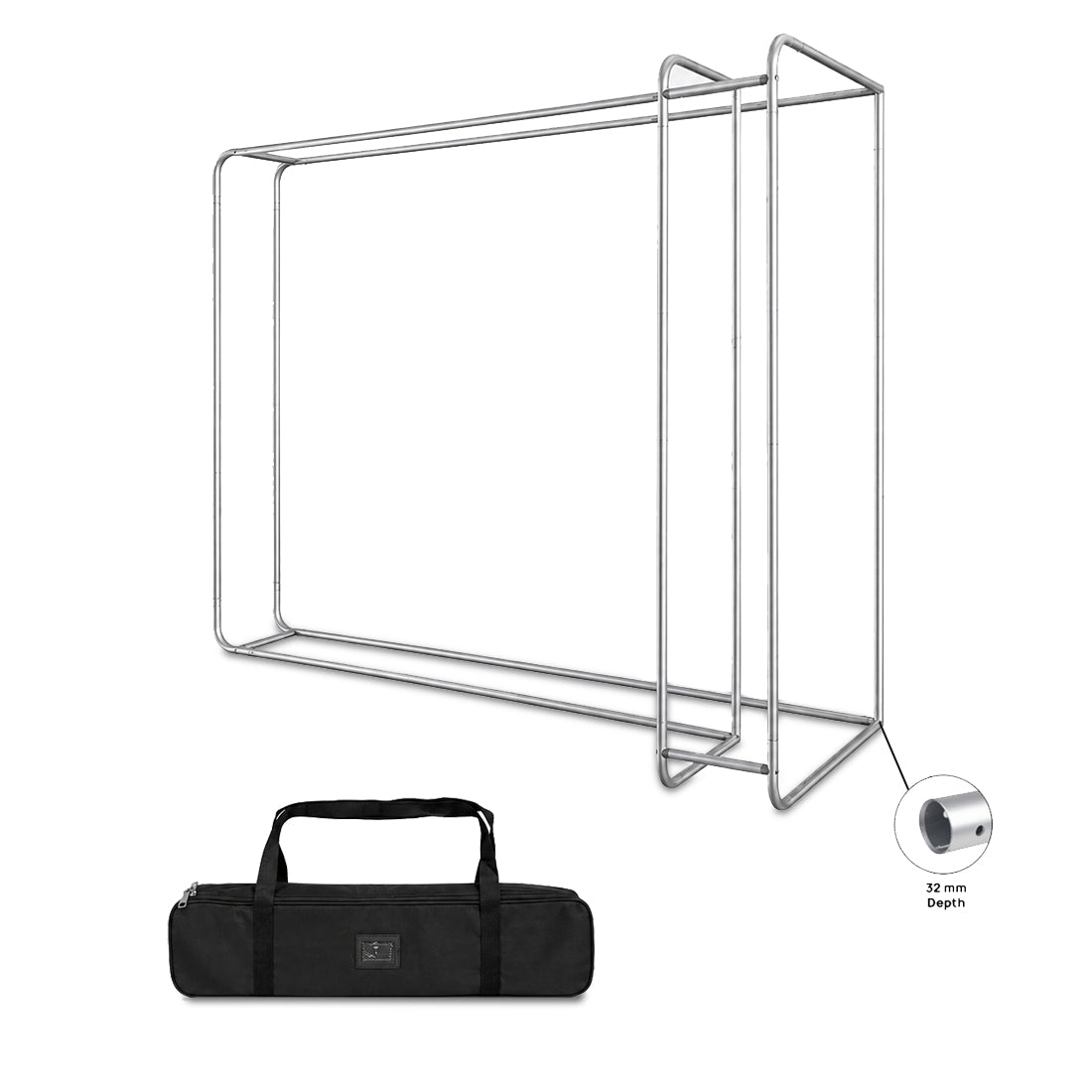3D-Spannstoff-Rückwand in L-Form für Messen