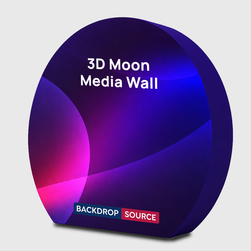 3D-Spannstoffdisplay in Mondform