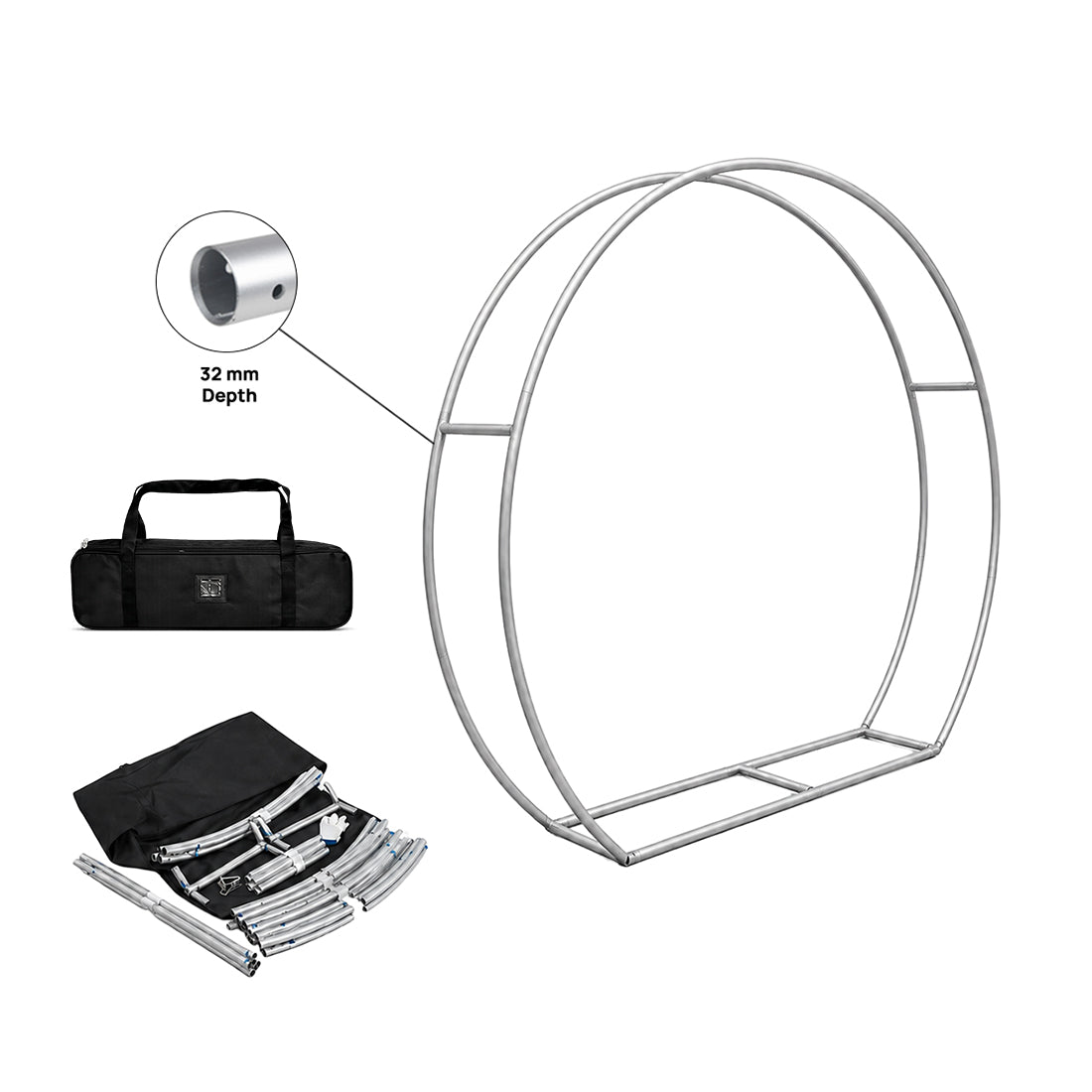 3D-Spannstoffdisplay in Mondform