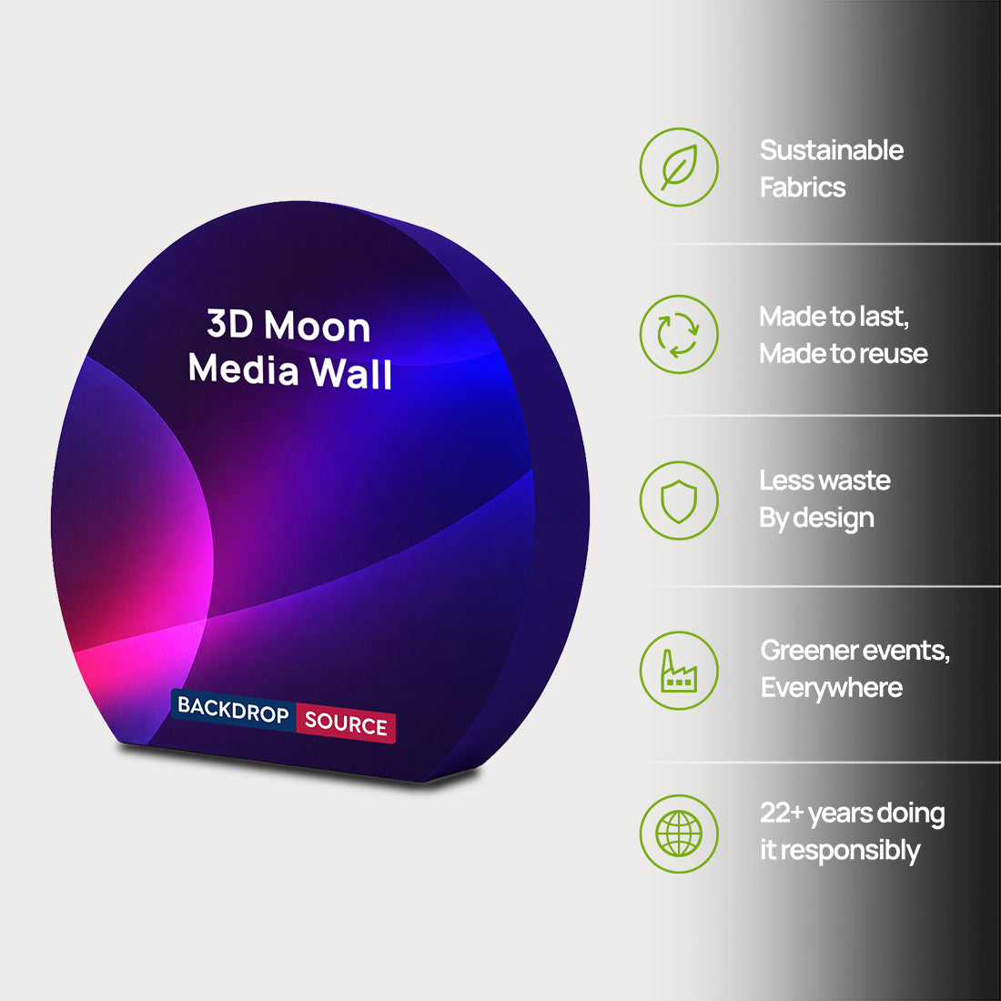 3D Moon-Shaped Tension Fabric Display