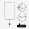 3D-Spannstoffdisplay mit abgerundeten Ecken