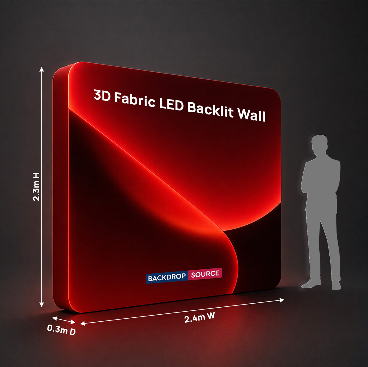 3D-Spannstoffwand mit LED-Beleuchtung