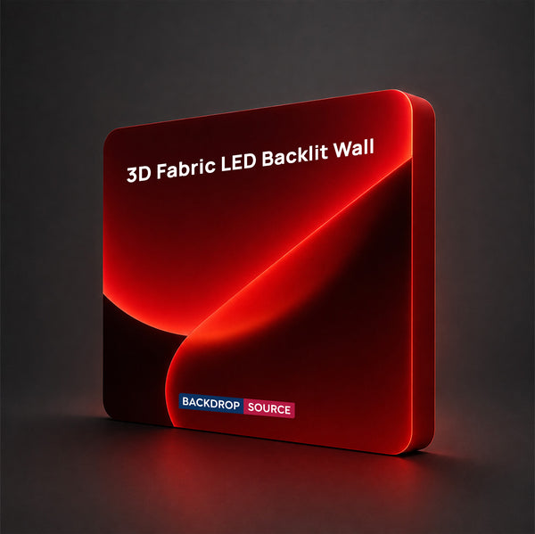 3D-Spannstoffwand mit LED-Beleuchtung
