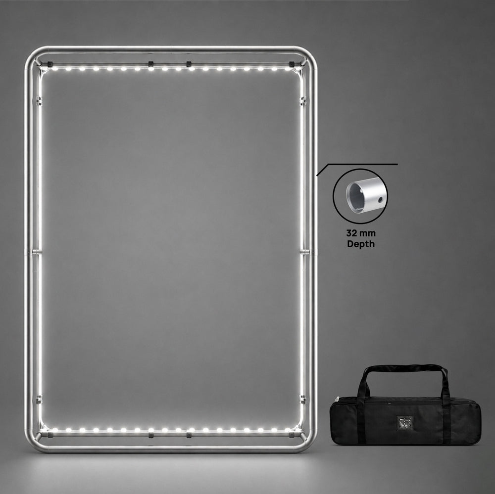 3D-Spannstoffwand mit LED-Beleuchtung