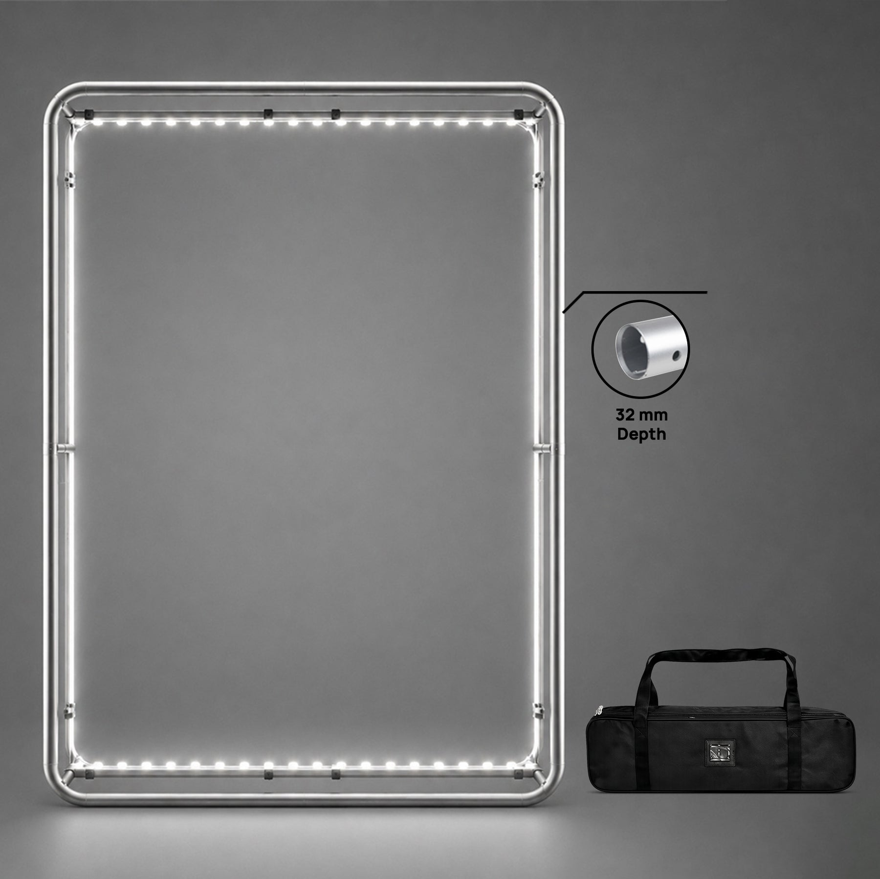 3D-Spannstoffwand mit LED-Beleuchtung