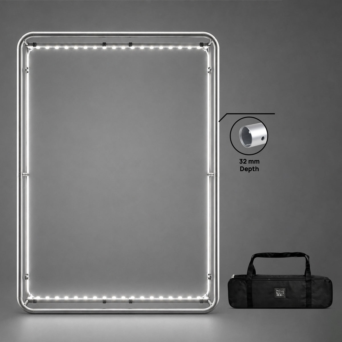 3D-Spannstoffwand mit LED-Beleuchtung