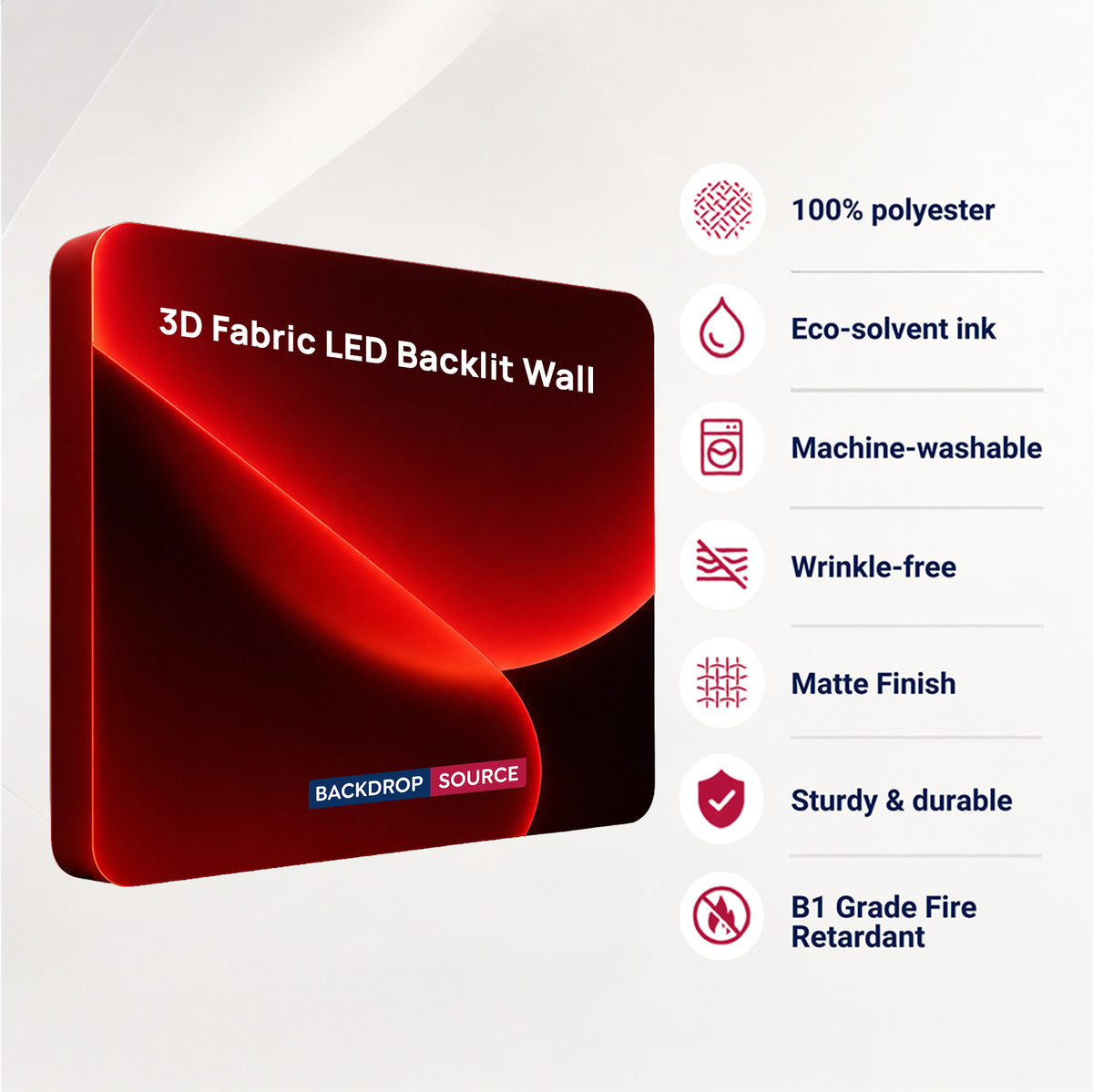 3D-Spannstoffwand mit LED-Beleuchtung