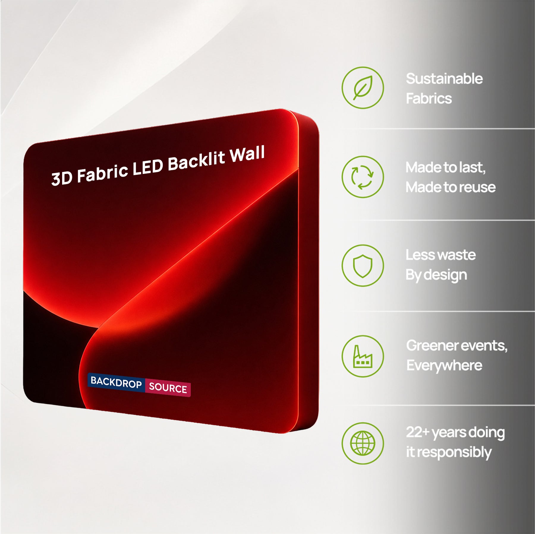 3D-Spannstoffwand mit LED-Beleuchtung