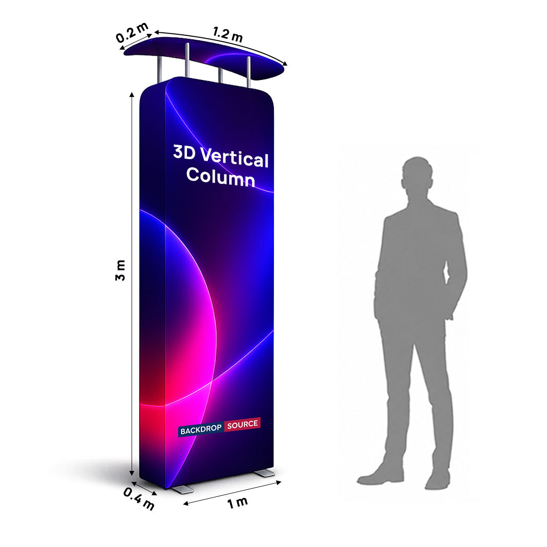 3D-Vertikalsäule mit Kopfblende