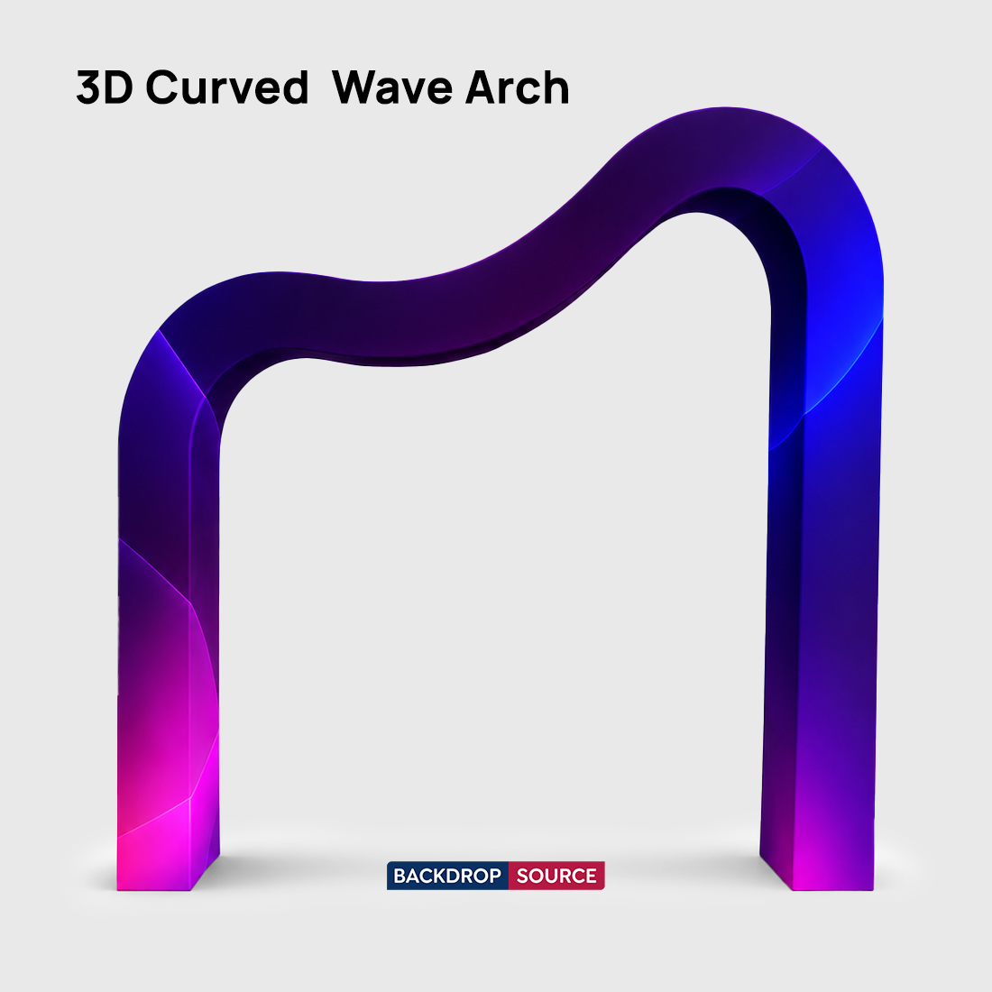 3D-Spannstoff-Hintergrund mit geschwungenem Wellenbogen