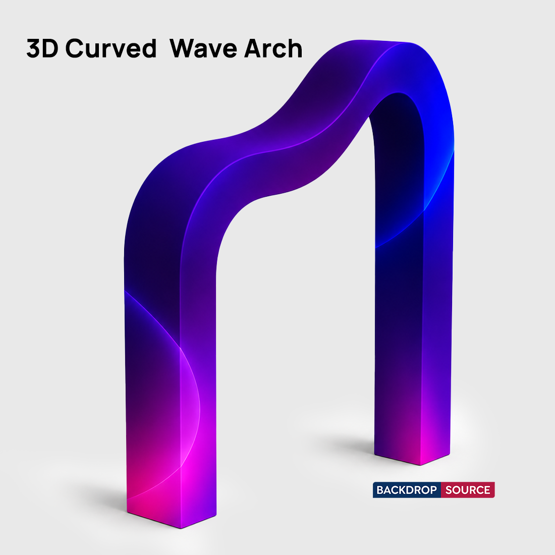 3D-Spannstoff-Hintergrund mit geschwungenem Wellenbogen