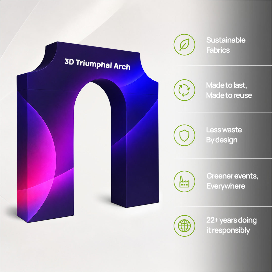 3D-Spannstoff-Hintergrund in Form eines Triumphbogens