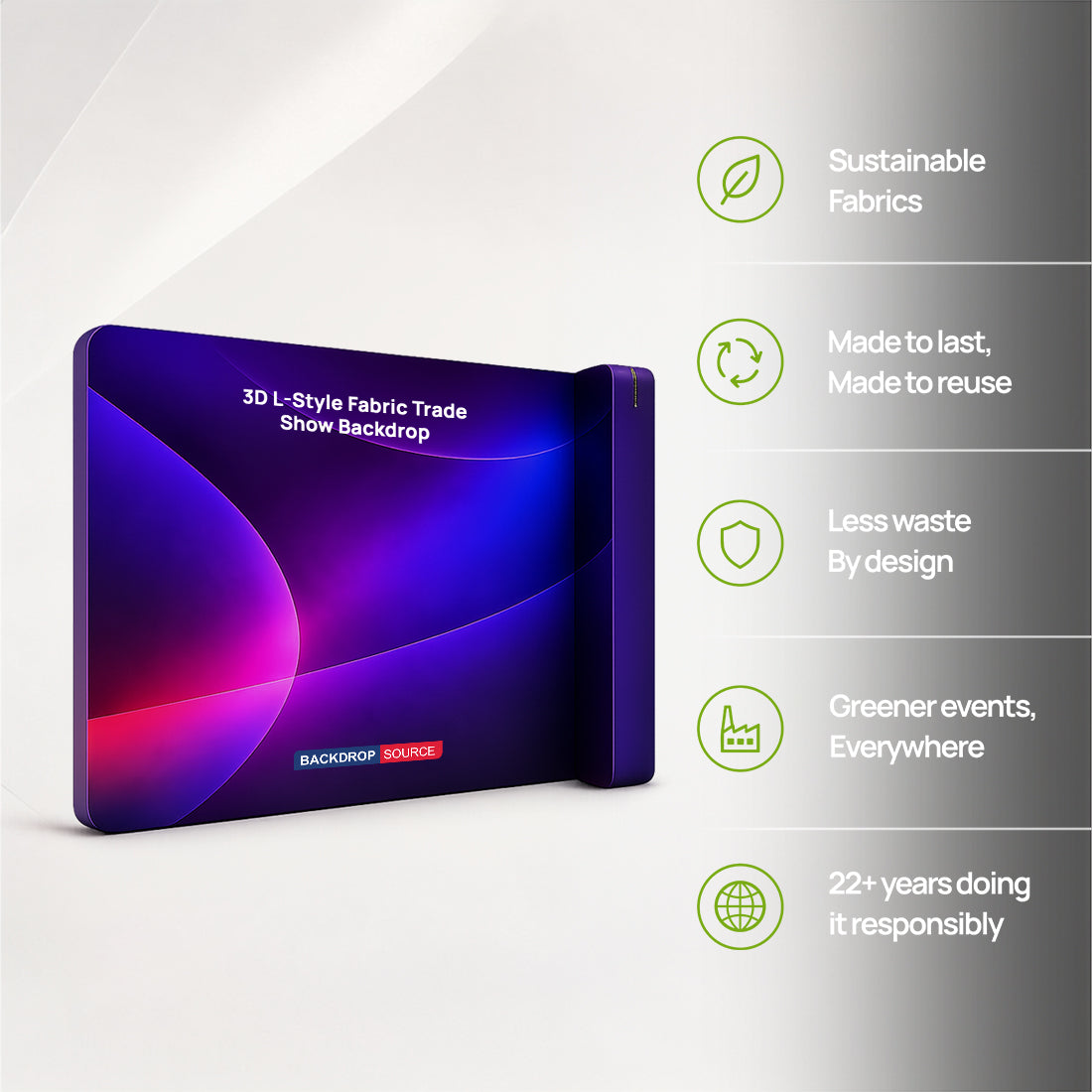 3D L-Style Fabric Trade Show Backdrop