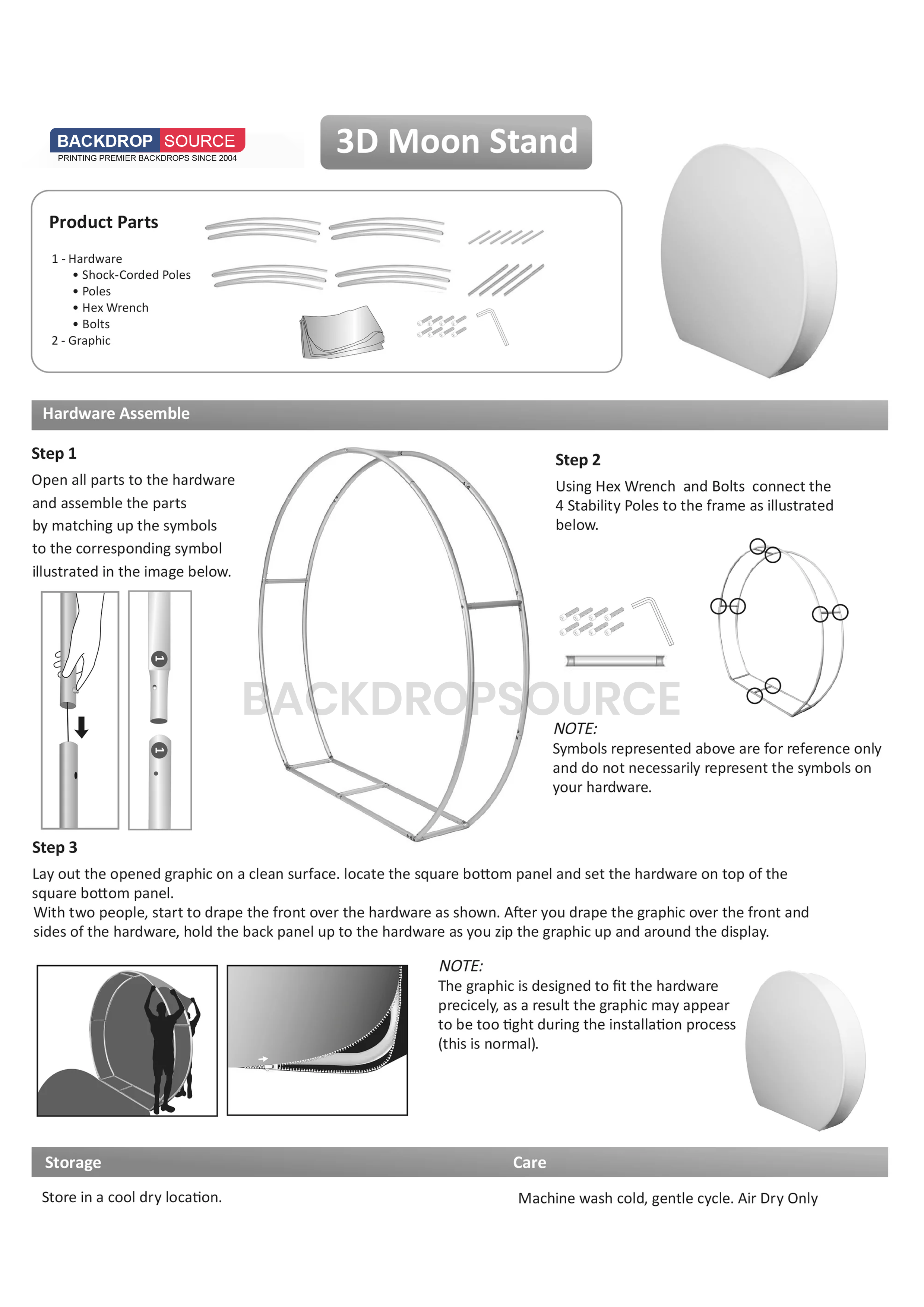 3D Moon-Shaped Tension Fabric Display